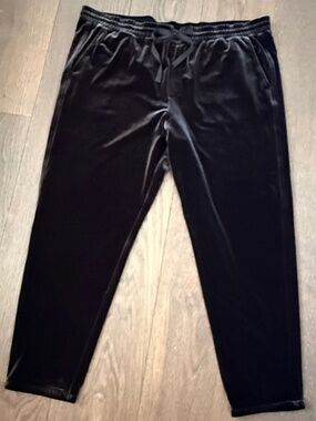 GAP Black Velvet Jogger Pants XL Drawstring Pull-On